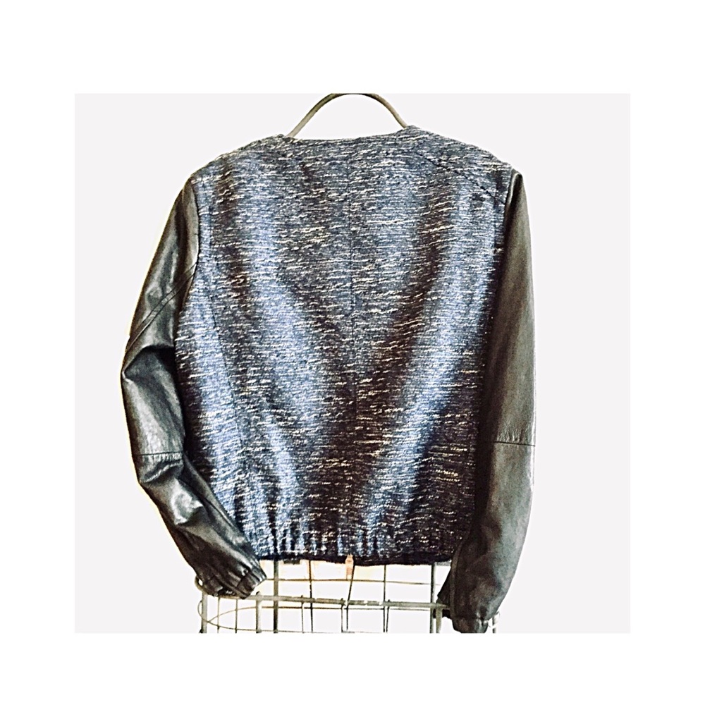 Madewell Bomber Jacket — Metallic Boucle & Leather - Picture 8 of 10